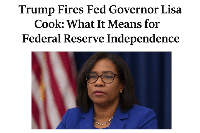 Trump fires Fed Governor Lisa Cook